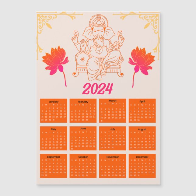 Calendario de Naranjas de 2024 - Tarjeta magnética (Anverso)