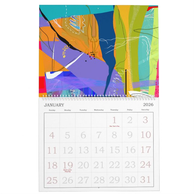 Calendario de naturaleza abstracta (Jan 2026)