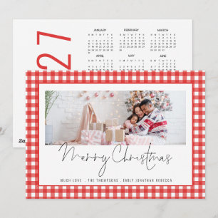 Calendario de Navidad Alegre de Cuadro Rojo 2027