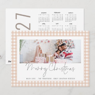 Calendario de Navidad alegre Gingham crema Foto 20