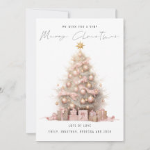 Calendario de Navidad Árbol Rosado 2027 Feliz Navi