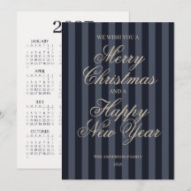Calendario de Navidad con letra elegante sin foto
