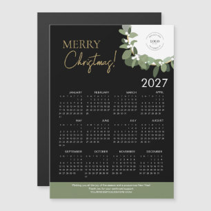 Calendario de Navidad moderno negro y dorado 2027
