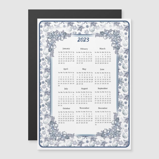 Calendario de Navidades de plata blanca (Anverso/Reverso)