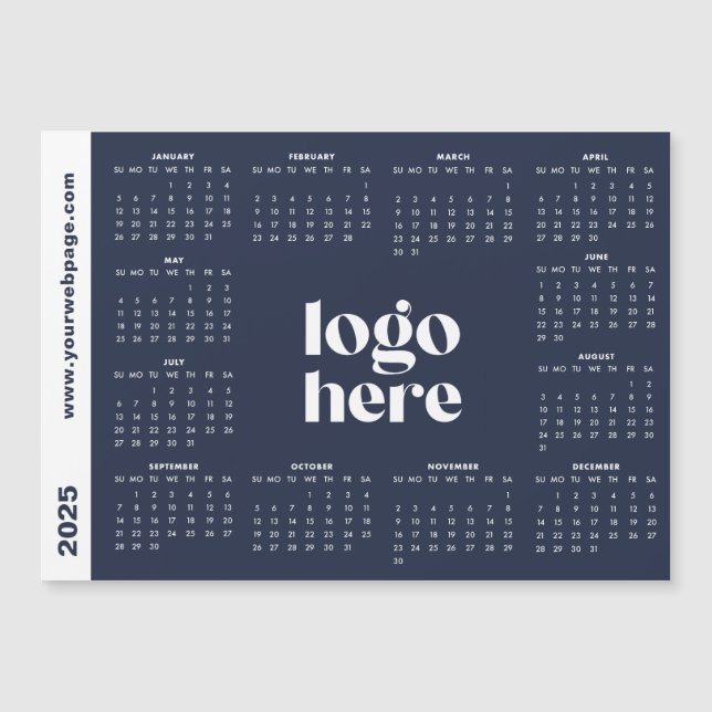 Calendario de Navy Blue Aquí 2025 (Anverso)