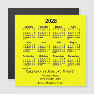 Calendario de negocios amarillo de 2028, de Janz