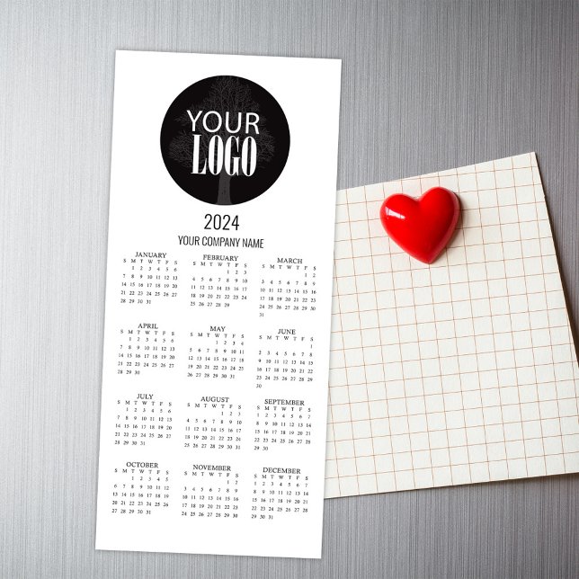Calendario de negocios de 2024 Añada su logotipo (Business promotional calendar magnet with your logo. )