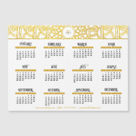 Calendario de negocios Gold Lotus Monogram 2022 