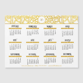 Calendario de negocios Gold Lotus Monogram 2023