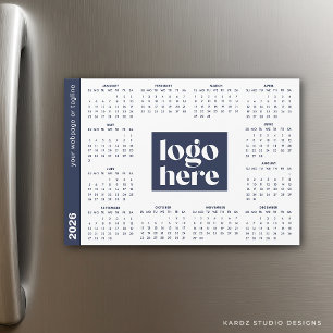 Calendario de Negocios Navy Blue 2026 con Logotipo