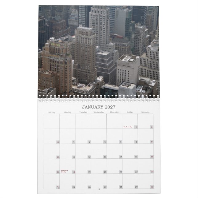 Calendario de New York City 2011 (Jan 2027)
