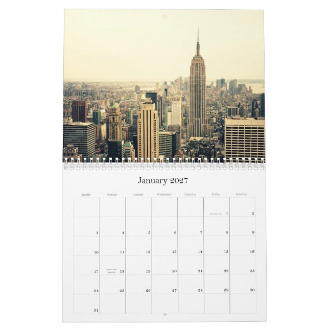 Calendario de New York City 2013 - visiónes (Jan 2027)