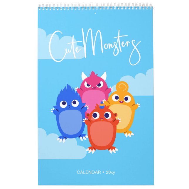 Calendario de niños de monstruos lindos (Tapa)