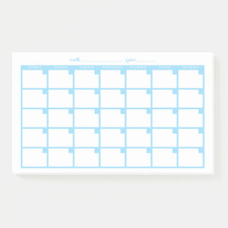 Calendario de notas pegajosas sin fecha - Azul cla