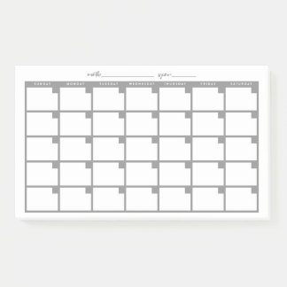 Calendario de notas pegajosas sin fecha - Gris