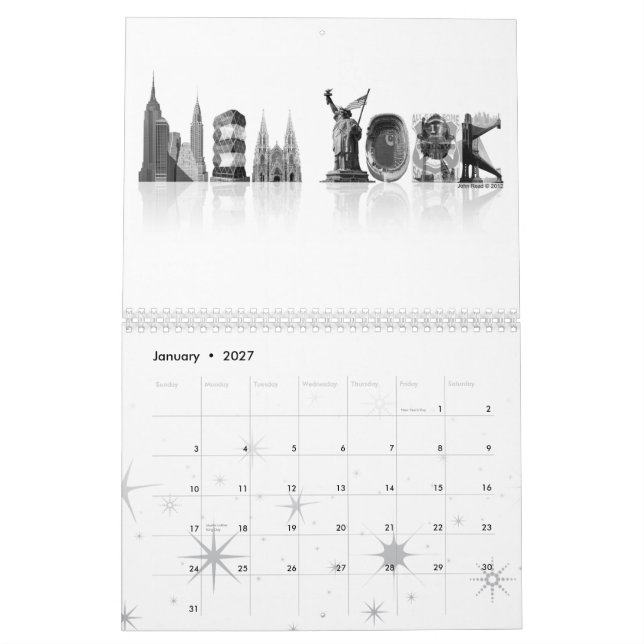 Calendario de Nueva York (Jan 2027)