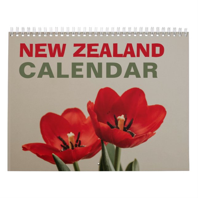 Calendario de Nueva Zelanda con vacaciones 2026 (Tapa)