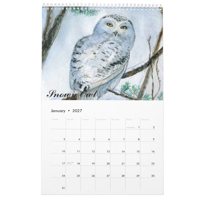 Calendario de obras de arte de las aves acuáticas  (Jan 2027)