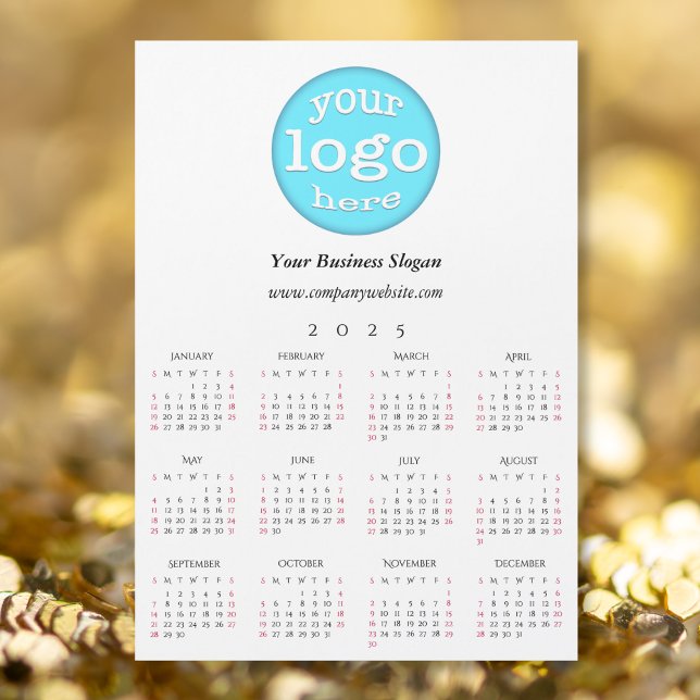 Calendario de Office 2025 para logotipos de empres (Custom Company Business Logo Office 2025 Calendar)