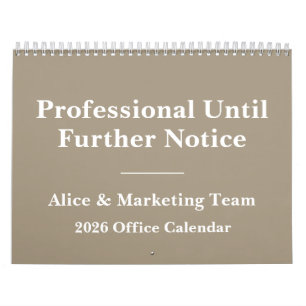 Calendario de oficina minimalista divertido 2026
