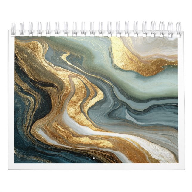 Calendario de Oro Fluido Abstracto de Lujo 2027 (Tapa)