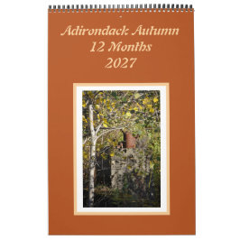 Calendario de otoño de Adirondack de 12 meses