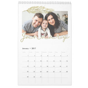 Calendario de página única en hoja de invierno, me