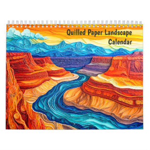 Calendario de Paisaje de Papel Recortado