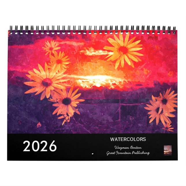 Calendario de paisajes de acuarelas 2026 (Tapa)