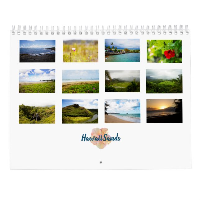 Calendario de paisajes de Hawái (Reverso)