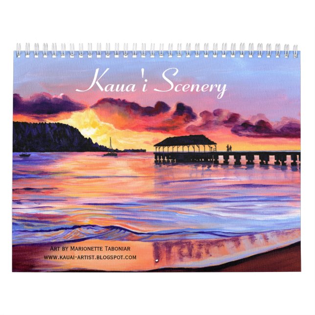 Calendario de paisajes y paisajes de Kauai (Tapa)