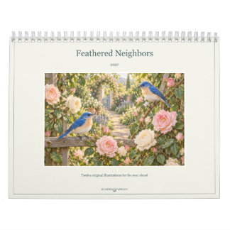 Calendario de pájaros de jardín 2027 Feathered Nei