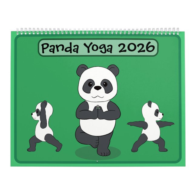 Calendario de pandas en posturas de yoga (Tapa)