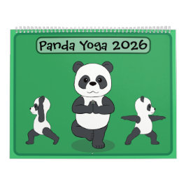 Calendario de pandas en posturas de yoga