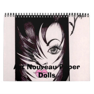 Calendario de papel de las muñecas de Nouveau del