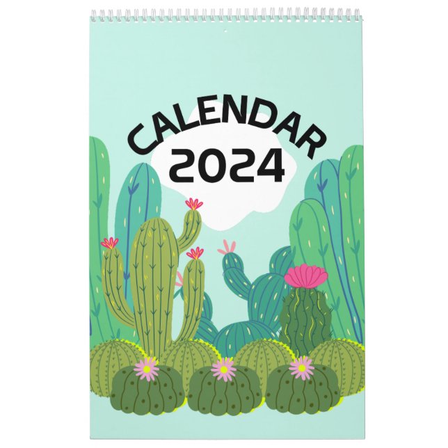 Calendario De Paraíso De Cacti 2024 (Tapa)