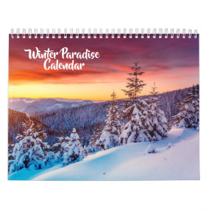 Calendario de Paraíso Invernal de Tamaño Mediano
