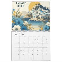 Calendario de pared 2026 con logotipo comercial pe