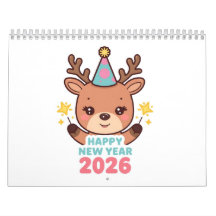 Calendario de pared año nuevo 2026 lindo
