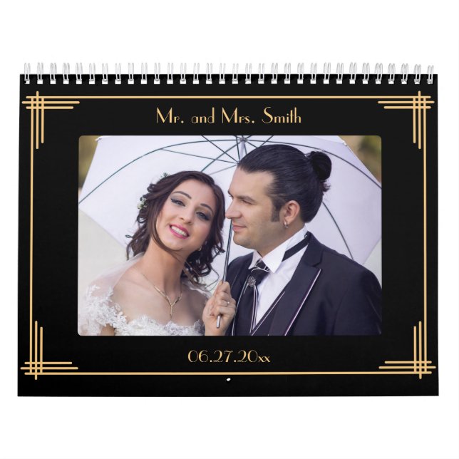 Calendario de pared Boda Art Deco (Tapa)