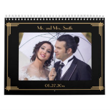 Calendario de pared Boda Art Deco