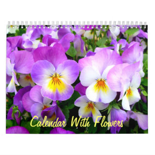 Calendario de pared con flores