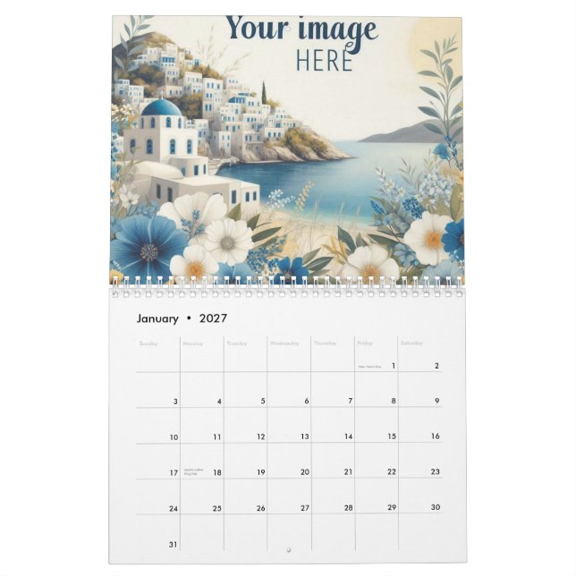 Calendario de pared con logo empresarial personali (Jan 2027)