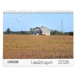 Calendario de pared de 12 meses de Landscape 2026