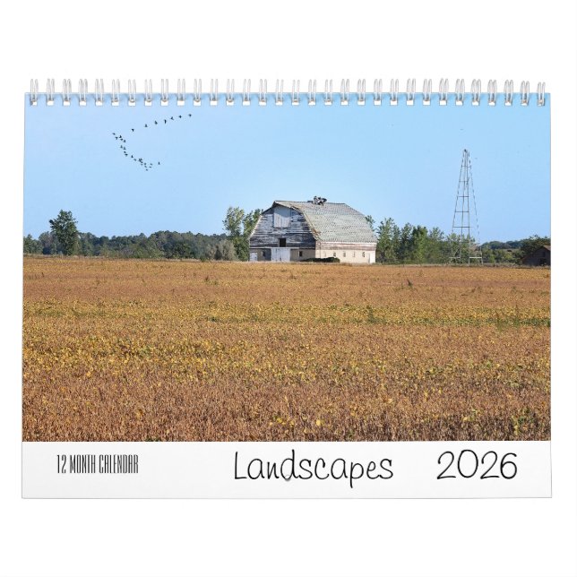 Calendario de pared de 12 meses de Landscape 2026 (Tapa)