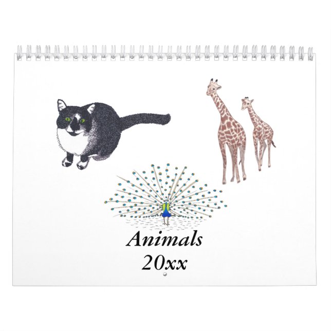 Calendario de pared de animales Elegir año (Tapa)