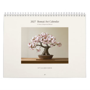 Calendario de pared de arte de bonsái japonés 2027