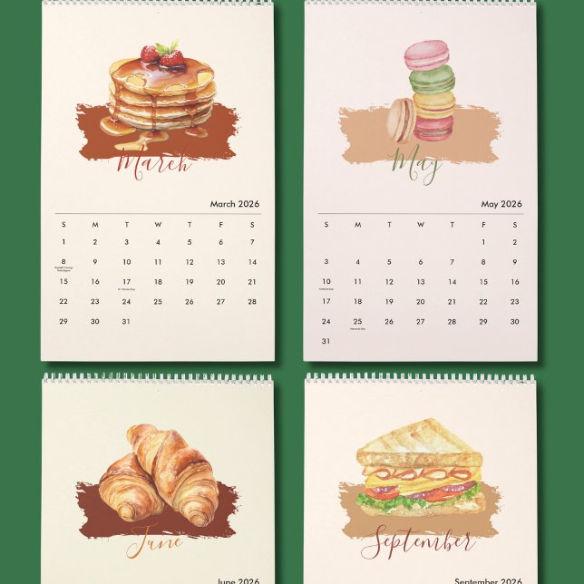 Calendario de pared de arte de comida dulce para d (Subido por el creador)