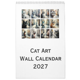 Calendario de pared de arte de gatos 2027