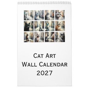 Calendario de pared de arte de gatos 2027
